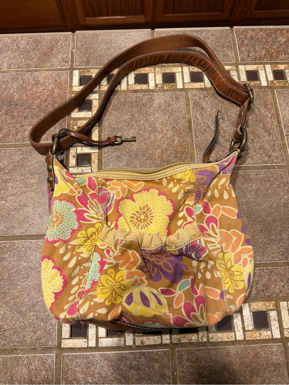 Fossil - Floral Canvas Crossbody Bag